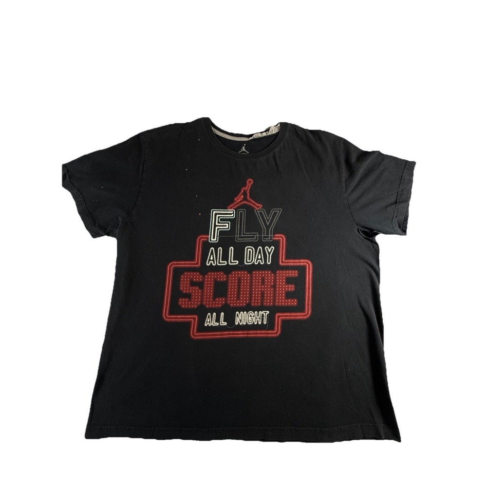 Nike Michael Air Jordan Fly All Day Score All Night Shirt Thrashed Men's‎ 2X